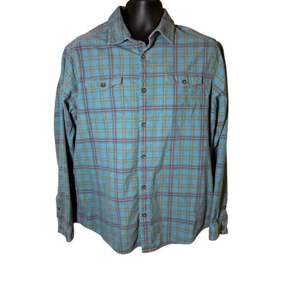 Carbon 2 Cobalt Other - Carbon 2 Cobalt Corduroy Shirt Men’s‎ Medium Plaid Button Up 100% Cotton